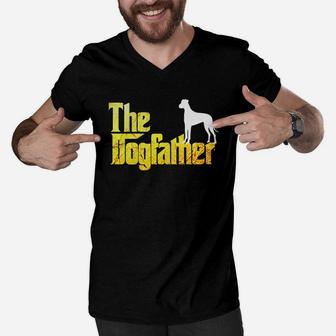 Great Dane Dogfather T Shirt - Great Dane Lover Gifts Men V-Neck Tshirt - Seseable