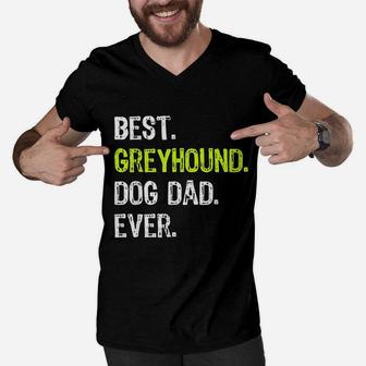 Greyhound Dog Dad Fathers Day, best christmas gifts for dad Men V-Neck Tshirt - Seseable