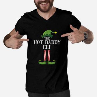 Hot Daddy Elf, dad birthday gifts Men V-Neck Tshirt - Seseable