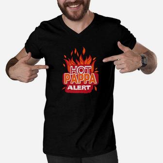 Hot Pappa Aler Fathers Day Grandpa Men Gift Premium Men V-Neck Tshirt - Seseable