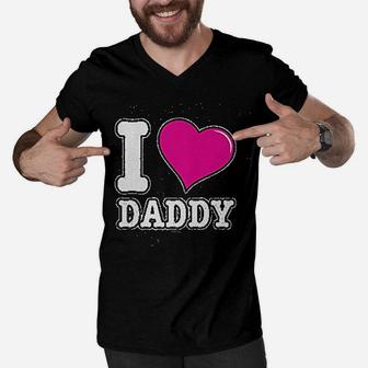 I Love Daddy Fathers Day Dad Infant Men V-Neck Tshirt - Seseable