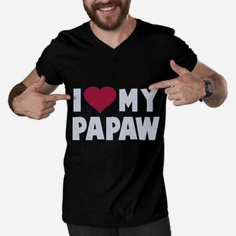 I Love My Papaw, best christmas gifts for dad Men V-Neck Tshirt - Seseable