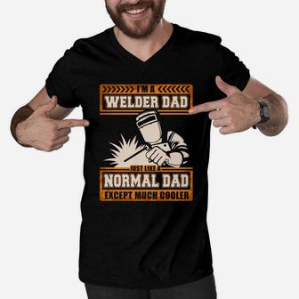 Im A Welder Dad Happy Fathers Day Cooler Men V-Neck Tshirt - Seseable