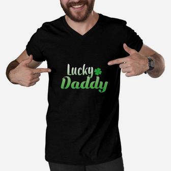 Irish Lucky Daddy, dad birthday gifts Men V-Neck Tshirt - Seseable