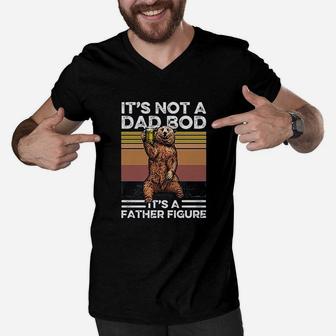 It Is Not A Dad Bod It Is A Father Figure Funny Bear Drinking Men V-Neck Tshirt - Seseable