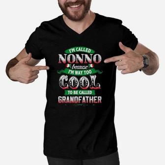 Italy Cool Nonno Granfather Men V-Neck Tshirt - Seseable