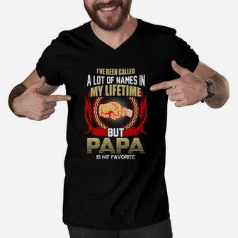 Ive Been Called A Lot Of Names But Papa Is My Favorite Men V-Neck Tshirt - Seseable