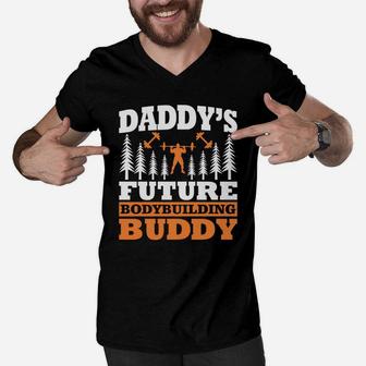 Kids Daddys Future Bodybuilding Buddy For Kids Toddlers Men V-Neck Tshirt - Seseable