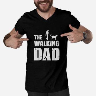 Labrador Owner Labs Dog Daddy Animal Lover The Walking Dad Men V-Neck Tshirt - Seseable