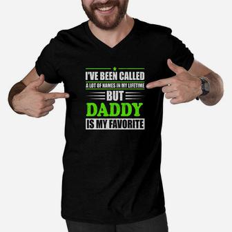Mens Daddy Is My Favorite Name Novelty Gift Men V-Neck Tshirt - Seseable