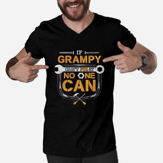 Mens Funny Grampy Shirt Handyman Fathers Day Gift Men V-Neck Tshirt - Seseable