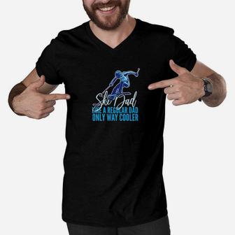 Mens Funny Ski Skier Way Cooler Fathers Day Gift Idea Men V-Neck Tshirt - Seseable