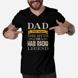 Mens Ham Radio Dad Gifts For Dads Fathers Day Men V-Neck Tshirt - Seseable