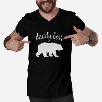 Mens Hoines Designs Daddy Bear, best christmas gifts for dad Men V-Neck Tshirt - Seseable
