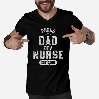 Mens Proud Dad Of Nurse 2018 Graduate Senior Men V-Neck Tshirt - Seseable