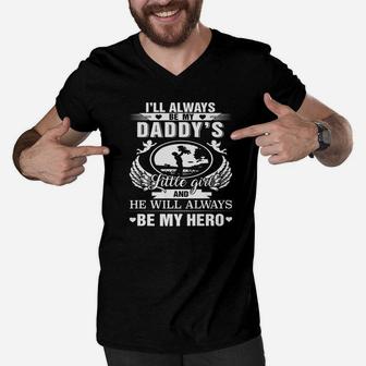 My Daddys Little Girl Men V-Neck Tshirt - Seseable