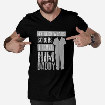 My Hero I Call Him Daddy, best christmas gifts for dad Men V-Neck Tshirt - Seseable