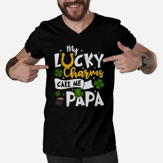 My Lucky Charms Call Me Papa Men V-Neck Tshirt - Seseable