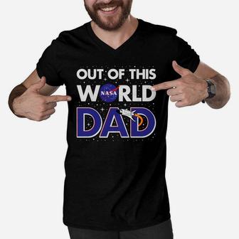 Nasa Out Of This World Dad Fathers Day Premium Men V-Neck Tshirt - Seseable
