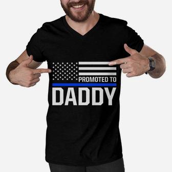 New First Time Dad To Be Daddy Police Law Enforcement Men V-Neck Tshirt - Seseable