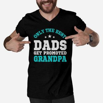 Only The Best Dads Get Promoted To Grandpa-fathers Day s Black Youth Men V-Neck Tshirt - Seseable