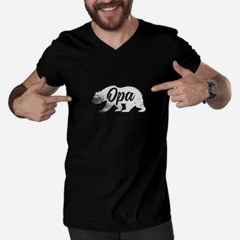 Opa Bear Fathers Day Gifts For Your Grandpa Bear Men V-Neck Tshirt - Seseable
