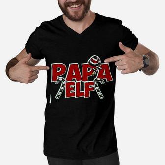 Papa Elf Simple Design Men V-Neck Tshirt - Seseable