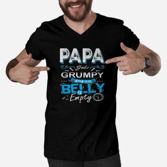 Papa Gets Grumpy, dad birthday gifts Men V-Neck Tshirt - Seseable