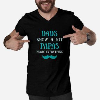 Papa Know Everything, dad birthday gifts Men V-Neck Tshirt - Seseable