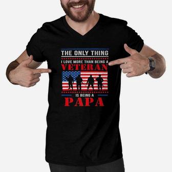 Papa Veteran, best christmas gifts for dad Men V-Neck Tshirt - Seseable