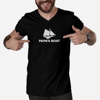 Papas Boat Funny Grandfather Gifts Gift Men V-Neck Tshirt - Seseable