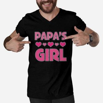 Papas Girl, dad birthday gifts Men V-Neck Tshirt - Seseable
