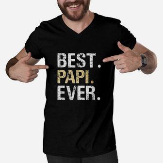 Papi Gift From Granddaughter Grandson Best Papi Men V-Neck Tshirt - Seseable