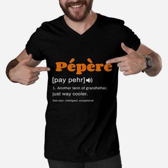Pepere Awesome Grandfather Definition Men V-Neck Tshirt - Seseable