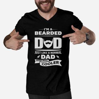 Please Expect Bearded Dad Much Cooler Men V-Neck Tshirt - Seseable