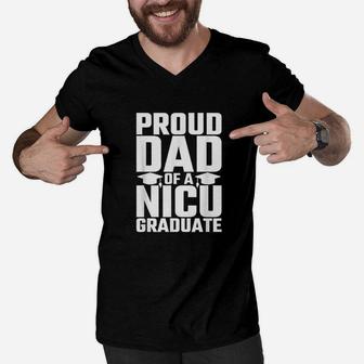 Premature Newborn Nurse Proud Dad Men V-Neck Tshirt - Seseable