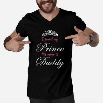 Princess For Little Girls Prince Daddy Men V-Neck Tshirt - Seseable