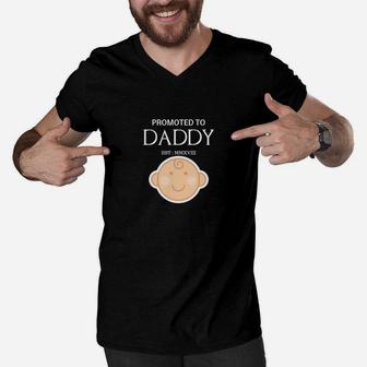 Promoted To Daddy Est 2018 Shirt Gifts For New Dad Men V-Neck Tshirt - Seseable