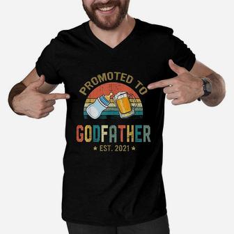 Promoted To Godfather Men V-Neck Tshirt - Seseable
