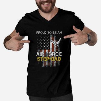 Proud Air Force Stepdad Men V-Neck Tshirt - Seseable