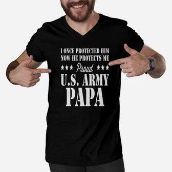 Proud Army Papa, best christmas gifts for dad Men V-Neck Tshirt - Seseable