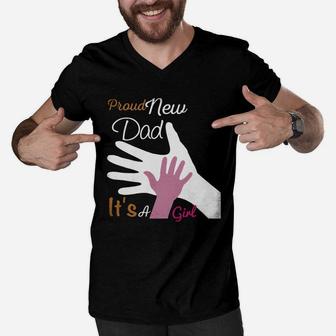Proud New Dad Its A Girl Daddy T Shirt Men V-Neck Tshirt - Seseable