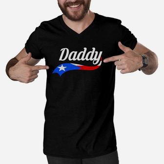 Puerto Rico Daddy Shirt Puerto Rico Flag Men V-Neck Tshirt - Seseable