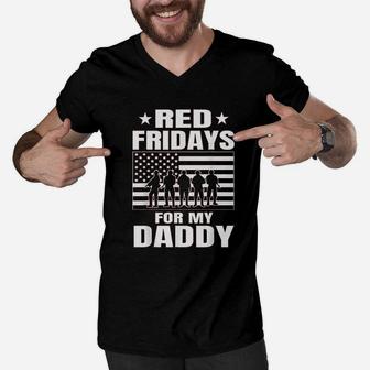 Red Fridays Deployed Daddy, best christmas gifts for dad Men V-Neck Tshirt - Seseable