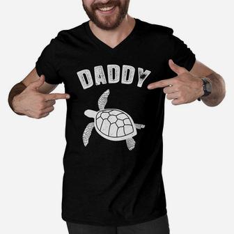 Sea Turtle Sea Turtle Daddy, dad birthday gifts Men V-Neck Tshirt - Seseable