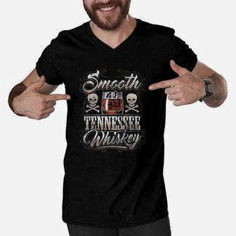 Smooth Tennessee Whiskey Funny Fathers Day Gift Dad Men V-Neck Tshirt - Seseable