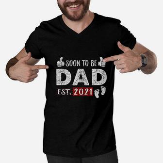Soon To Be Dad 2021 Fathers Day Gifts Men V-Neck Tshirt - Seseable