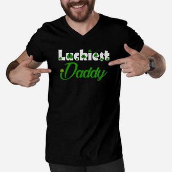 St Patricks Theme Gender Reveal Shirt For Daddy Baby Shower Men V-Neck Tshirt - Seseable