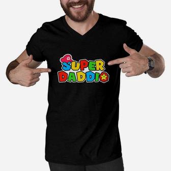 Super Daddio Father Day Shirt, dad birthday gifts Men V-Neck Tshirt - Seseable