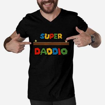 Super Daddio Fathers Day Special Shirt Men V-Neck Tshirt - Seseable
